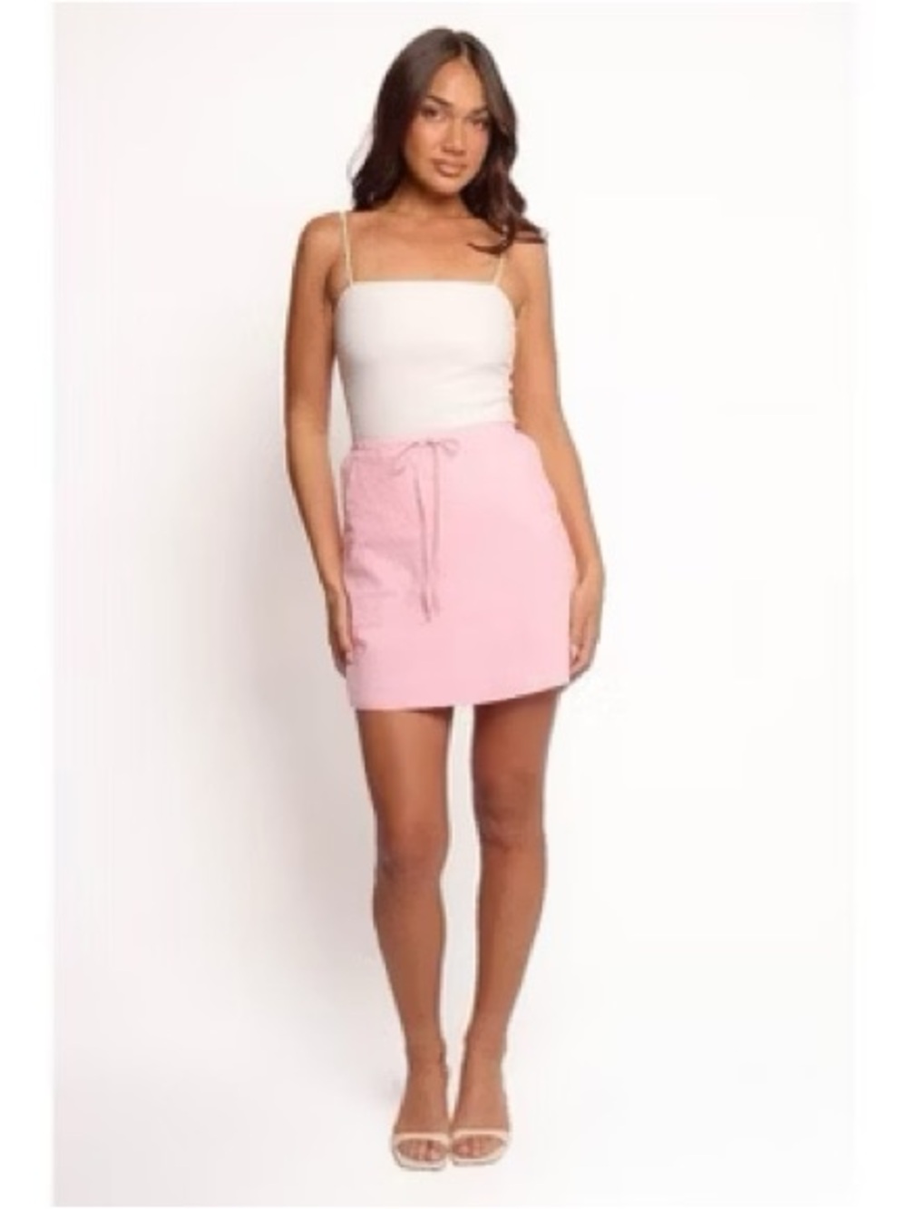 Petal & Pup Cotton Urawstring Mint Skirt in Pink.  Size XL